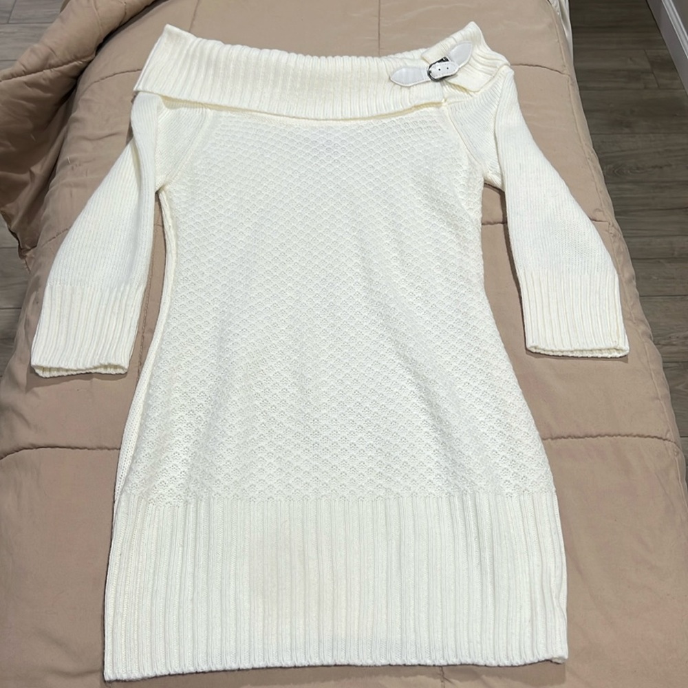 Worn once cream colored sweater dress